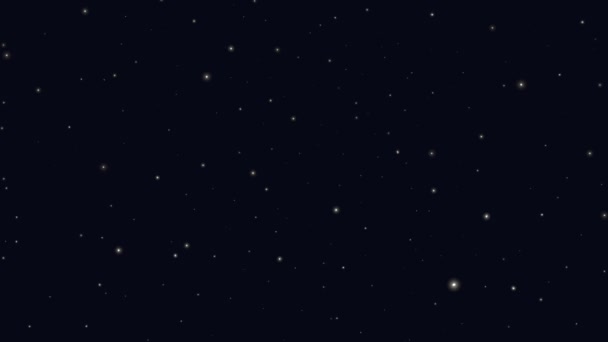Animated Spinning Black Space Background Stars Night Starry Sky Cartoon — Vídeo de Stock