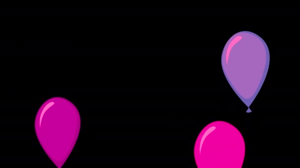 Color Balloons Loop Transparency High Quality Footage — Vídeo de stock