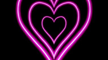 Heart Tunnel Pink Heart Background Neon Heart Background Video Loop 