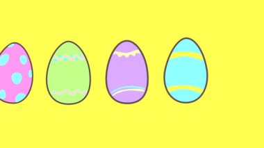 Renkli yumurtaların Paskalya animasyonu. Yüksek kalite 4k görüntü