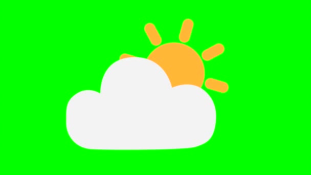 Bulut Arkaplan Yeşil Ekran Krom Anahtar Yeşil Ekran Hareketli Ikon — Stok video