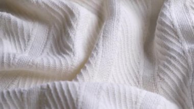 yumuşak beyaz kabartmalı çizgili kumaş veya ekoseli yakın çekimli kumaş yapı dönüş arkaplanı. Yüksek kalite 4k görüntü