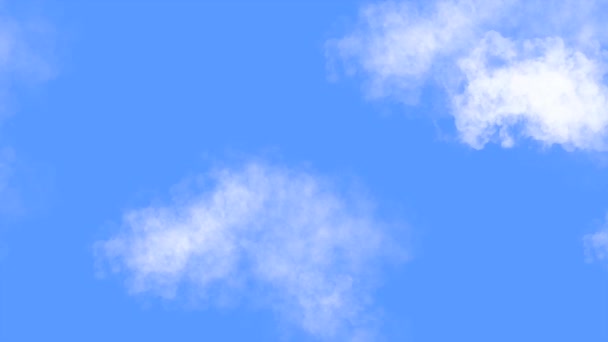 Chmury Unoszące Się Nad Błękitnym Niebem Animacja Wysokiej Jakości Materiał — Wideo stockowe