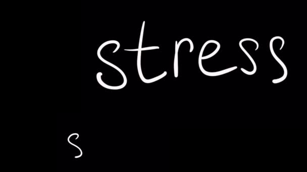 Animação Sobre Problemas Carta Saúde Mental Fundo Preto Stress Sadness — Vídeo de Stock