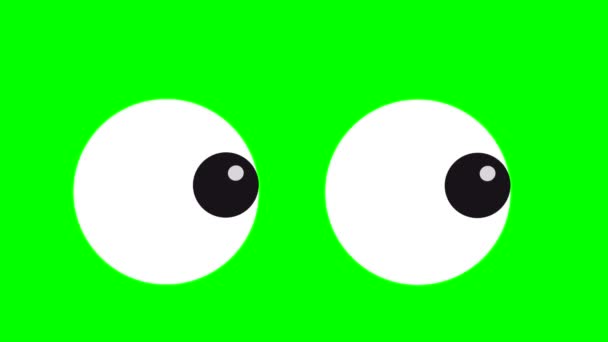 Мультфильм Простой Мигает Глядя Сердито Глаза Зеленый Экран Вставки Хрома — стоковое видео