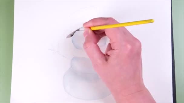 Come Disegnare Pupazzo Neve Con Vernici Video Lezione Filmati Alta — Video Stock