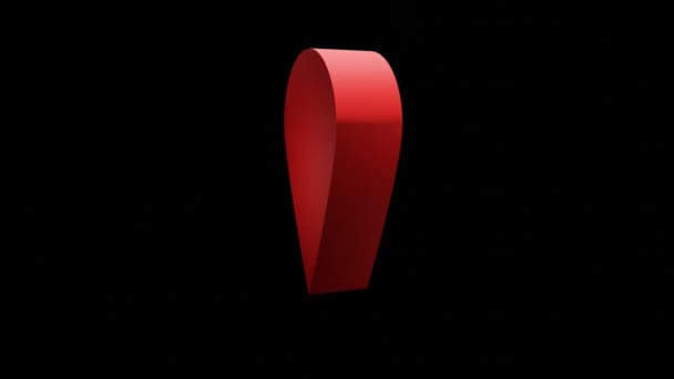 Rotating Red Geotag Icon Black Background Render High Quality Footage — Stock Video