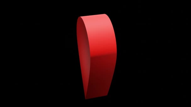 Rotating Red Geotag Icon Black Background Render High Quality Footage — Stock Video