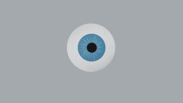 Funny Animation Spinning Eyeball Eye Looking Halloween Concept Observation Render — Stock Video