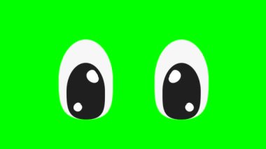 Çizgi filmdeki basit, göz kırpan kızgın gözler yeşil ekran eklentisi, yeşil ekran grafikleri hava durumu ikonu süper yüksek çözünürlük. Yüksek kalite 4k görüntü