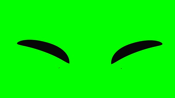 Мультфильм Простой Мигающий Взгляд Зеленый Экран Вставки Хрома Ключ Зеленый — стоковое видео