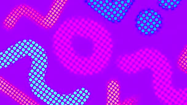 Símbolos Abstractos Moda Brillante Fondo Púrpura Animación Rosa Imágenes Alta — Vídeo de stock