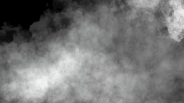 Szürke Depressziós Viharos Felhők Vagy Füst Fekete Háttér Animációs Grafika — Stock videók