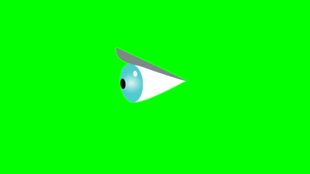 Yanıp Sönen Göz Yeşil Bir Krom Anahtar Arka Planda Kenar — Stok video