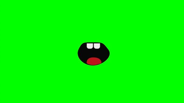 Cartoon Und Sprechender Mund Oder Lustiges Gesicht Für Seitlichen Green — Stockvideo
