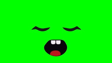 Çizgi film gözleri ve konuşan ağız ya da yan yeşil ekran yerleştirme için komik yüz, krom anahtar yeşil ekran hareketli grafikler 3D video animasyonu. Yüksek çözünürlüklü. Yüksek kalite 4k görüntü