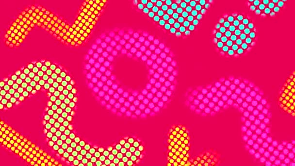 Abstraktní Symboly Módní Světlé Pozadí Fialové Růžové Animace Vysoce Kvalitní — Stock video