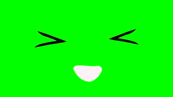 Kreskówka Oczy Gadające Usta Lub Zabawna Twarz Bocznym Zielonym Ekranie — Wideo stockowe