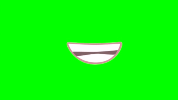 Desenhos Animados Boca Falante Rosto Engraçado Para Inserção Tela Verde — Vídeo de Stock