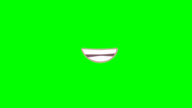 Çizgi film ve konuşan ağız veya yan yeşil ekran yerleştirme için komik yüz, krom anahtar yeşil ekran hareketli grafikler video 3D animasyon. Yüksek çözünürlüklü. Yüksek kalite 4k görüntü