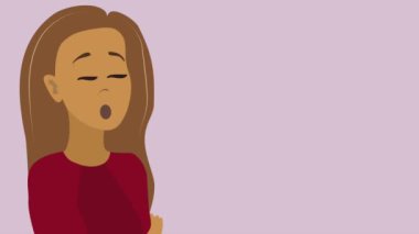 Dudak senkronizasyonu, hikaye anlatmak için yüz animasyonu. Kadın karakter şöyle der: Kız ya da kadın düz stil olarak çizilmiş animasyon çerçeveleri. Ağız ve dudakların yüz ifadeleri, beyaz bir eklem.