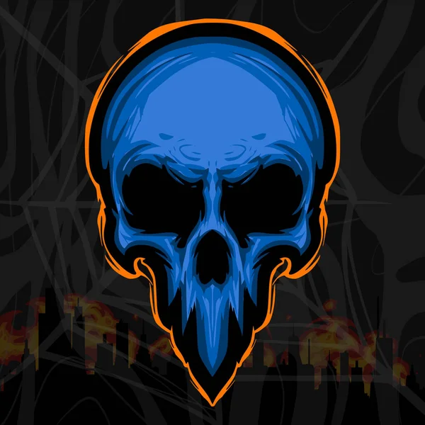 Mascotte Crâne Logo Illustration Art — Image vectorielle