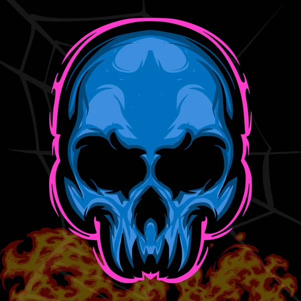 Totenkopf Illustration Maskottchen Logo Dunkelheit Design — Stockvektor
