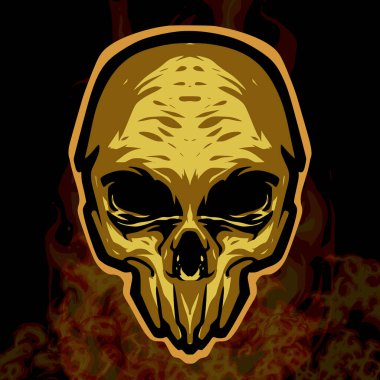 Kafatası maskotu logosu illüstrasyon sanatı