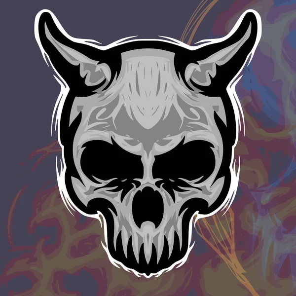 Mascotte Crâne Logo Illustration Vectoriel Art — Image vectorielle