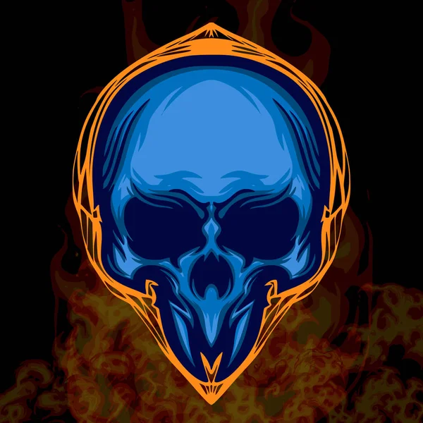 Mascotte Crâne Logo Illustration Vectoriel Art — Image vectorielle
