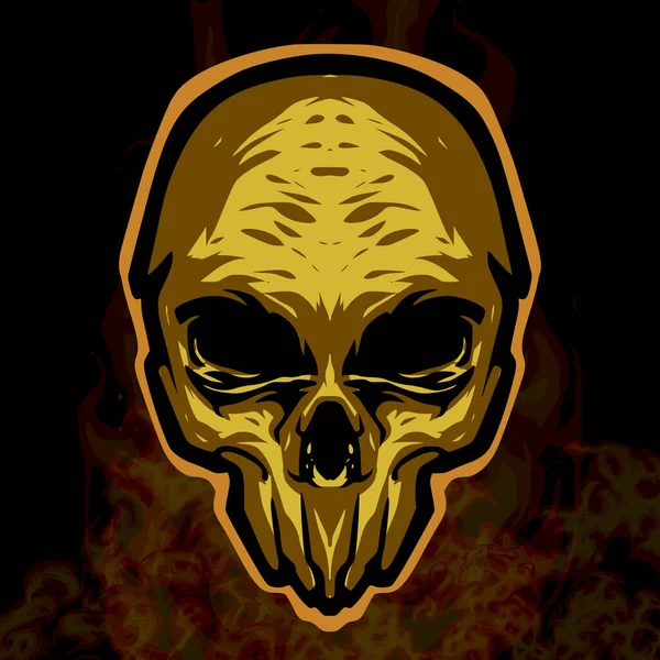 Totenkopf Maskottchen Logo Illustration Vektorgrafik — Stockvektor
