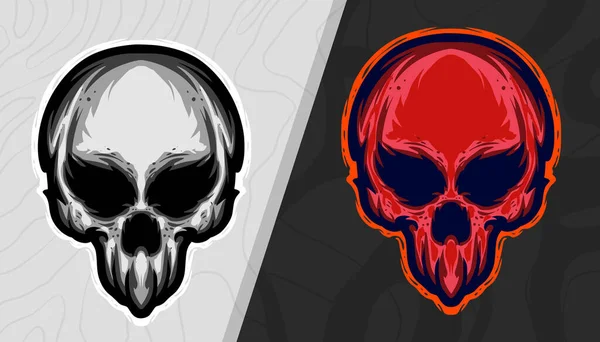 Skull Mascot Logo Illustration Vector Art — Stock Vector