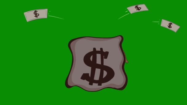 Big Money Animation Green Screen — Stock Video
