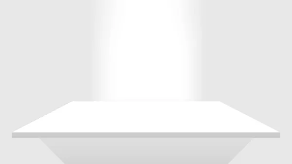 Shelf Board Stand Light Center Template White Background — Stock Vector
