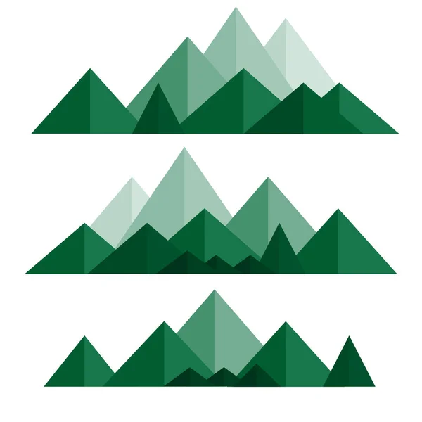 Montaña Colina Conjunto Vector Aislado Verde Valle Conjunto — Archivo Imágenes Vectoriales