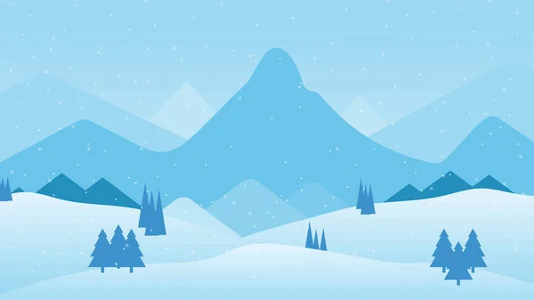 Zimowy Śnieg Wesołych Świąt Sezon Wzgórzu Górskim Sunlight Ilustracja — Wektor stockowy