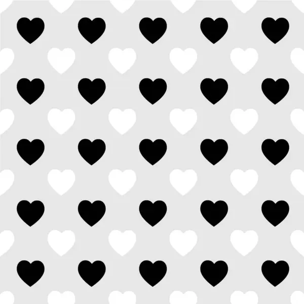 Libre Vector Corazón Patrón Amante Negro Blanco Fondo — Archivo Imágenes Vectoriales