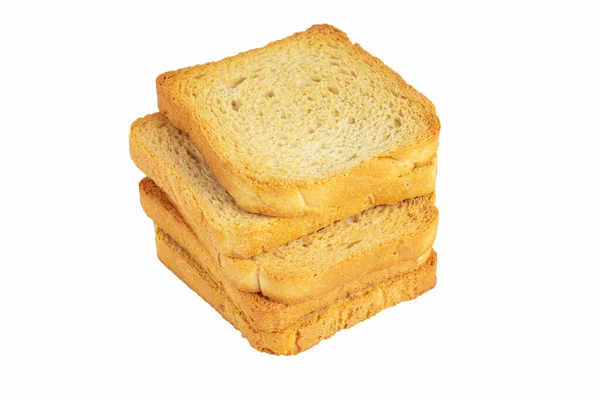 Krajíc Chleba Bílém Pozadí Izolované — Stock fotografie