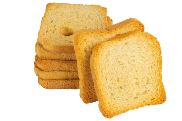 Kawałek Chleba Białym Tle Izolowany — Zdjęcie stockowe