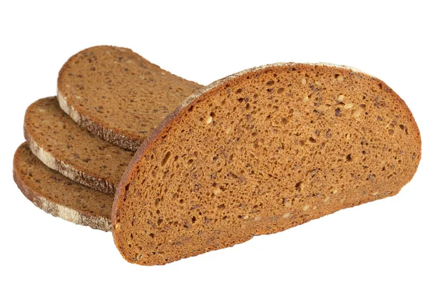 Kawałek Tostów Całego Posiłku Białym Tle Chleb Pełnoziarnisty — Zdjęcie stockowe