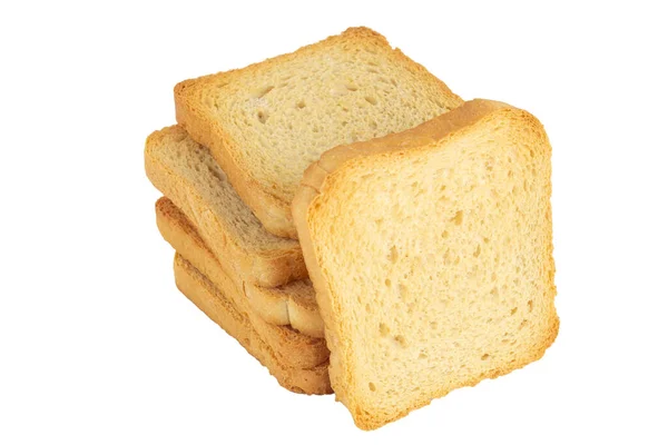 Шматочок Хліба Білому Фоні Ізольовано — стокове фото