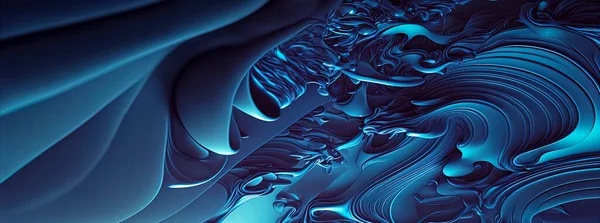 PANORAMIC ABSTRACT BLUE WALLPAPER