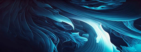 Panoramic abstract wave wallpaper, background