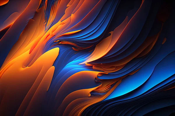 abstract blue and orange background, abstract wave background with orange and blue colors