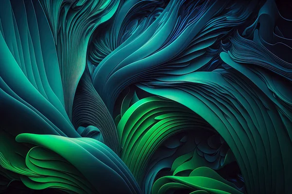 blue and green abstract wave wallpaper, blue and green wave background