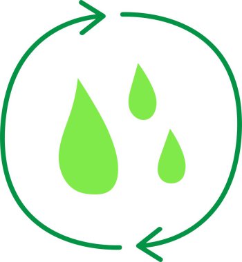 Yenilenebilir su işareti beyaz arka planda izole edildi. Ekolojik tasarım için geri dönüşüm işareti. El çizimi vektör geri dönüşüm simgesi. Yeşil eko kavramı