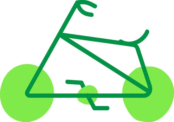 绿色自行车 重用符号隔离 生态设计的循环标志 手绘矢量图标 平面插画 — 图库矢量图片