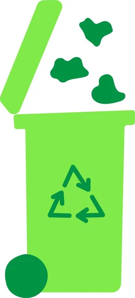 Trash Can Garbage Sorting Isolated White Background Recycle Sign Ecological — Stock Vector