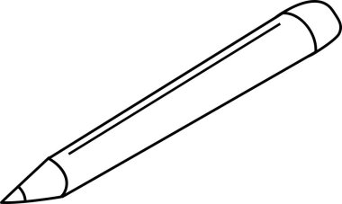 Çizgili kalem. Okula ve eğitime dönüş konsepti. Yazmak için itiraz ediyorum. Vektör