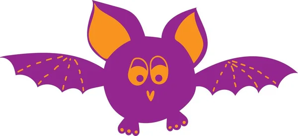 Trick Treat Halloween Funny Purple Orange Color Illustration Graphic Vector — Stock Vector